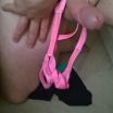 me playing nice with my man pink sexy whore  thongs on