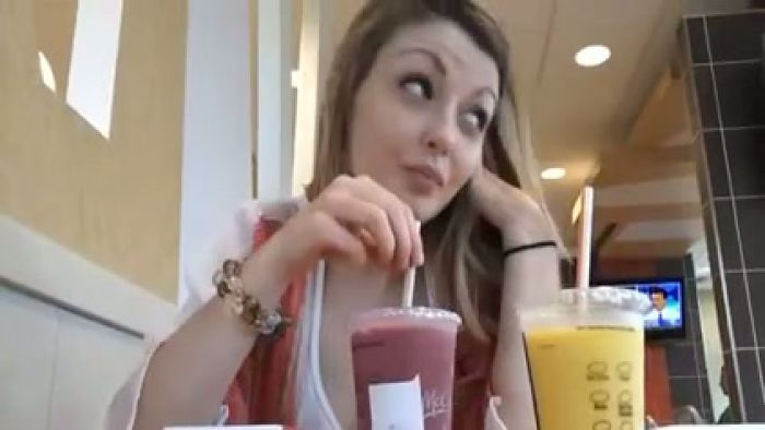 Beautiful Teen Horny At McDonald's