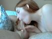 Redhead and her man make a blowjob video